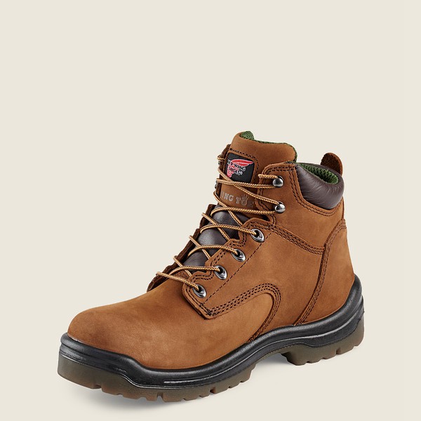 Red Wing Safety Boots King Toe® - 6-inch Waterproof Toe - Brown - Mens IXU307641